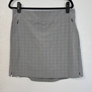 Athleta Plaid Soho Skort Women's Size 14T Gray Athletic Skirt Shorts